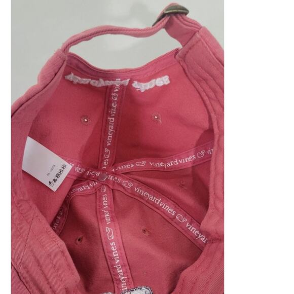 Vinyard Vines Hat Adjustable Pink Baseball Hat Preppy Flag Whale Hat Fun Casual - Picture 7 of 8